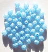 50 6mm Faceted Coated Matte Aqua Beads
